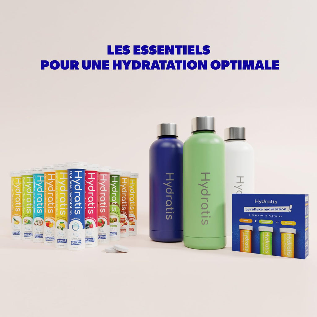 HYDRATIS - Pastilles Hydratation Electrolytes - Mix Fruits des Bois + Pêche + Citron/Sureau - Améliore l'Hydratation et Favorise l'Énergie - Sport, Récupération - 3 tubes (60 Pastilles)