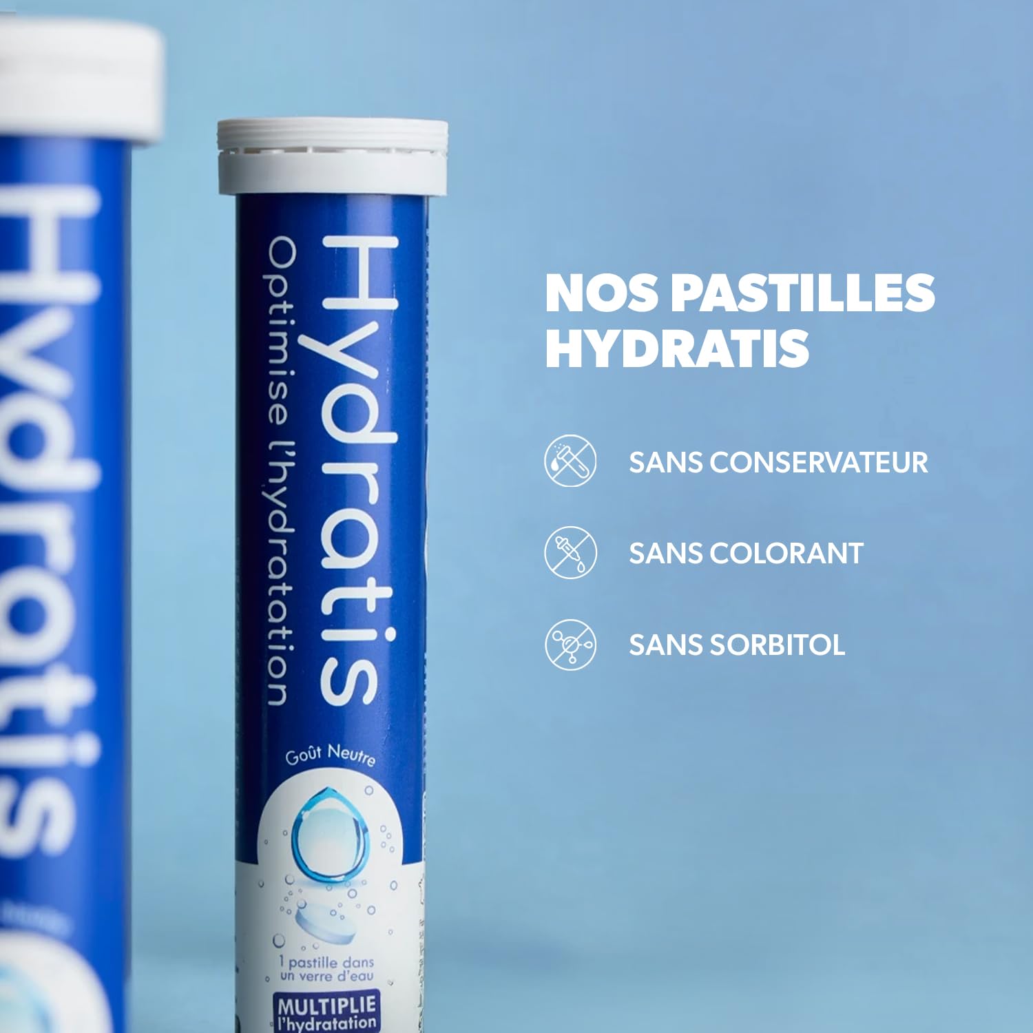 HYDRATIS - Pastilles Hydratation Electrolytes - Mix Fruits des Bois + Pêche + Citron/Sureau - Améliore l'Hydratation et Favorise l'Énergie - Sport, Récupération - 3 tubes (60 Pastilles)