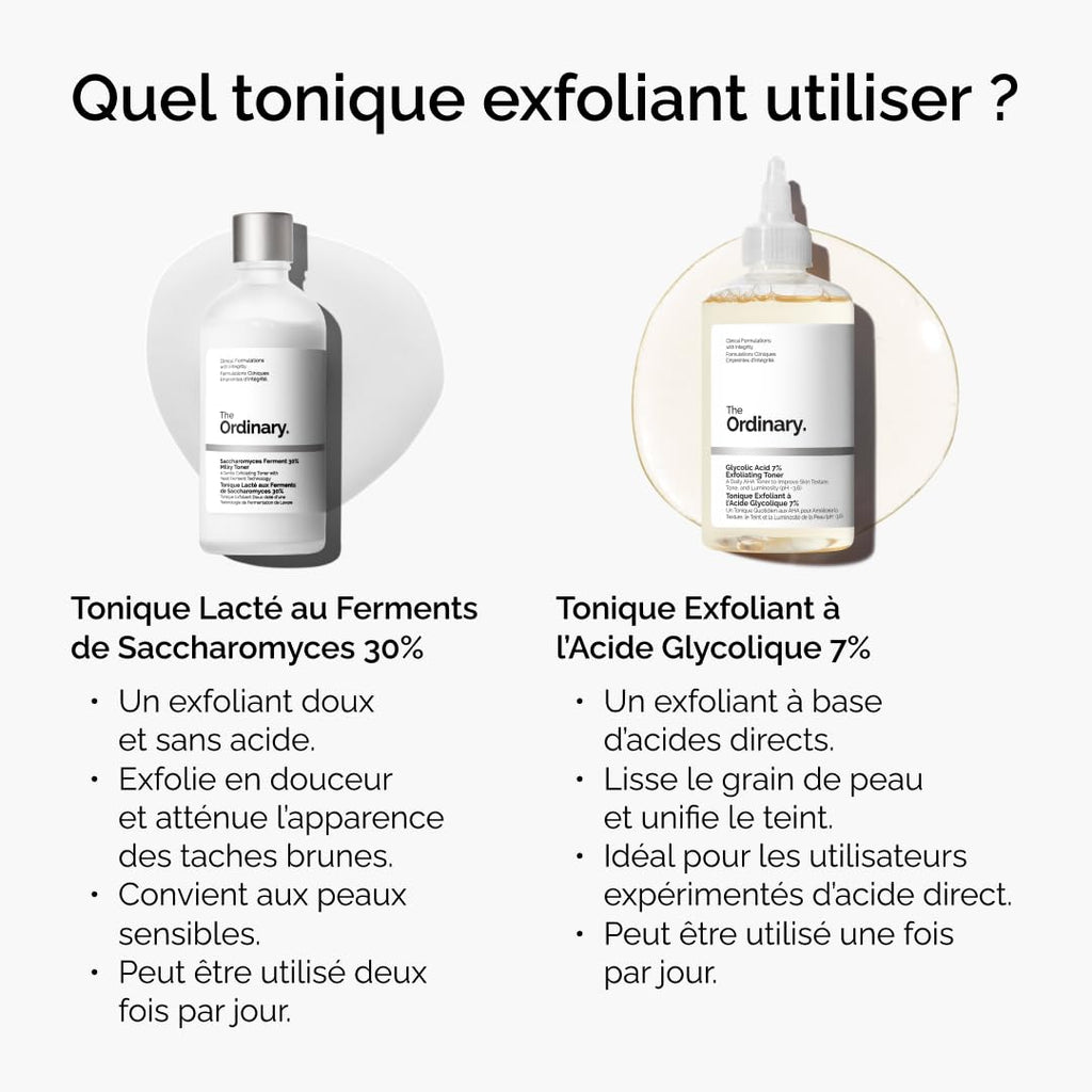 The Ordinary Tonique Exfoliant à l'Acide Glycolique 7%, Tonique quotidien illuminant et lissant, pour un teint plus uniforme, 240ml