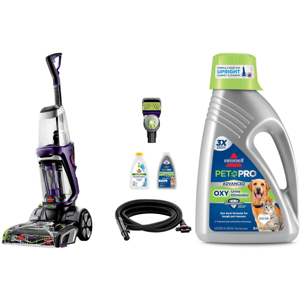 BISSELL Pro Heat 2X Revolution Pet Carpet Cleaner, 3578 & BISSELL Advanced Pro Max Clean + Protect Deep Cleaning Carpet Formula, 50 oz, 70E1