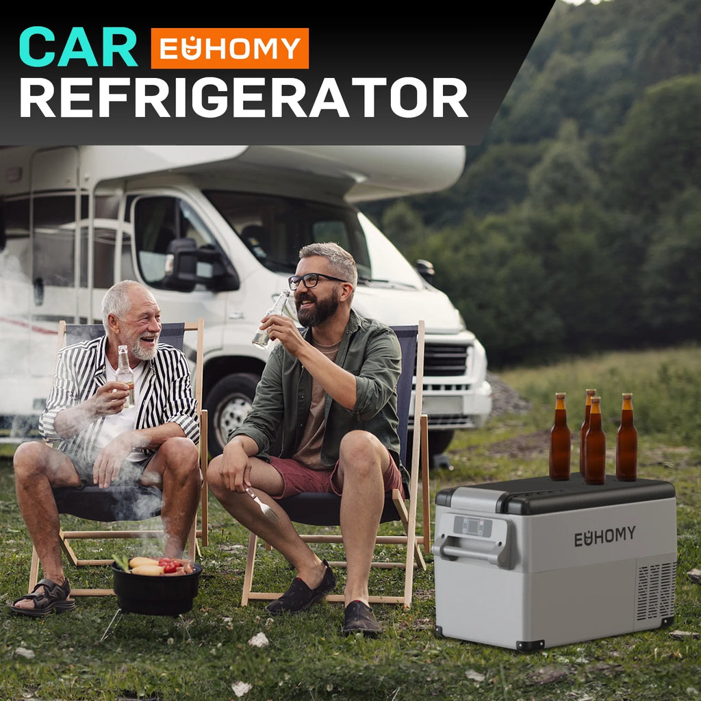 EUHOMY 12 Volt 46QT Car Refrigerator with Bluetooth APP Control, 12/24V DC & 110V AC, Portable Freezer Fridge Cooler for Car, RV, Camping, Home Use