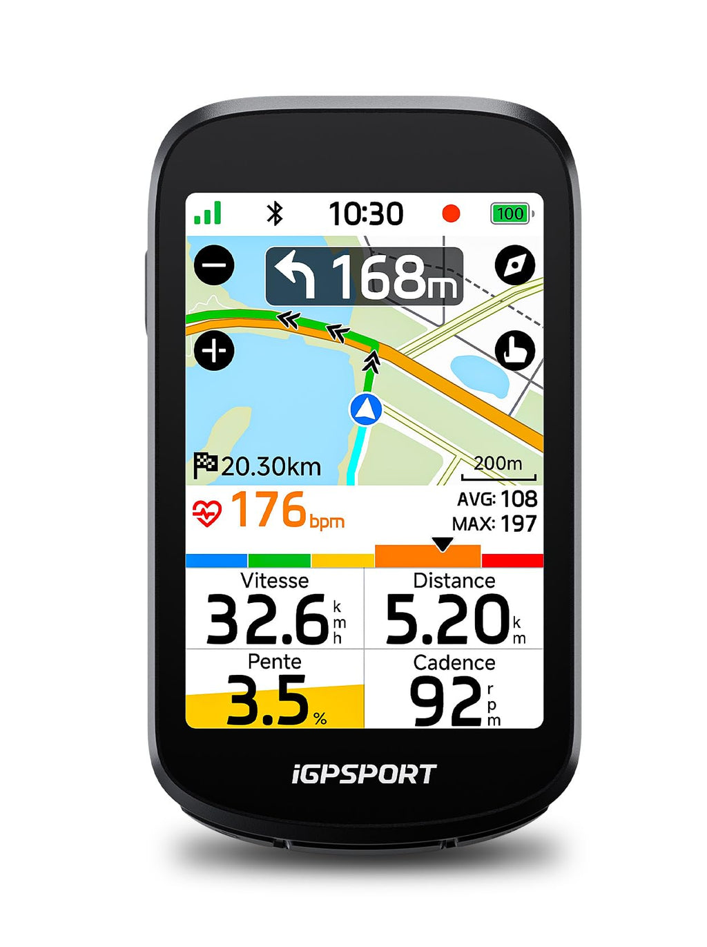 iGPSPORT BSC500 Compteur Velo sans Fil, Tactile 3,3" Map Vocale Navigation