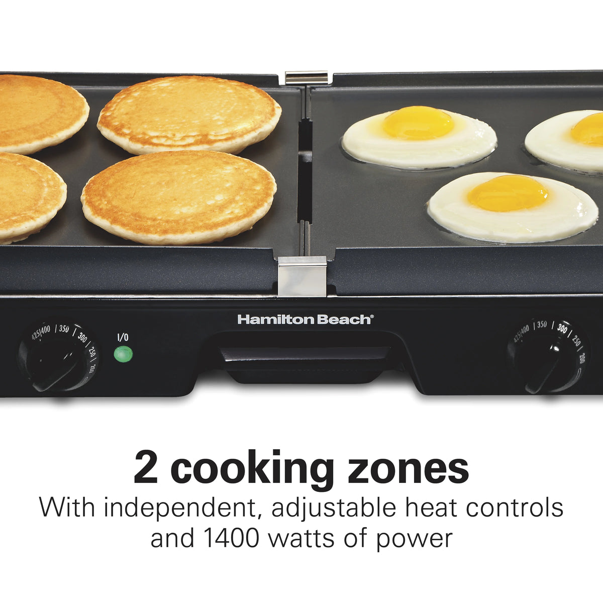 Hamilton Beach 3-in-1 Electric Griddle and Indoor Grill, Nonstick, Black