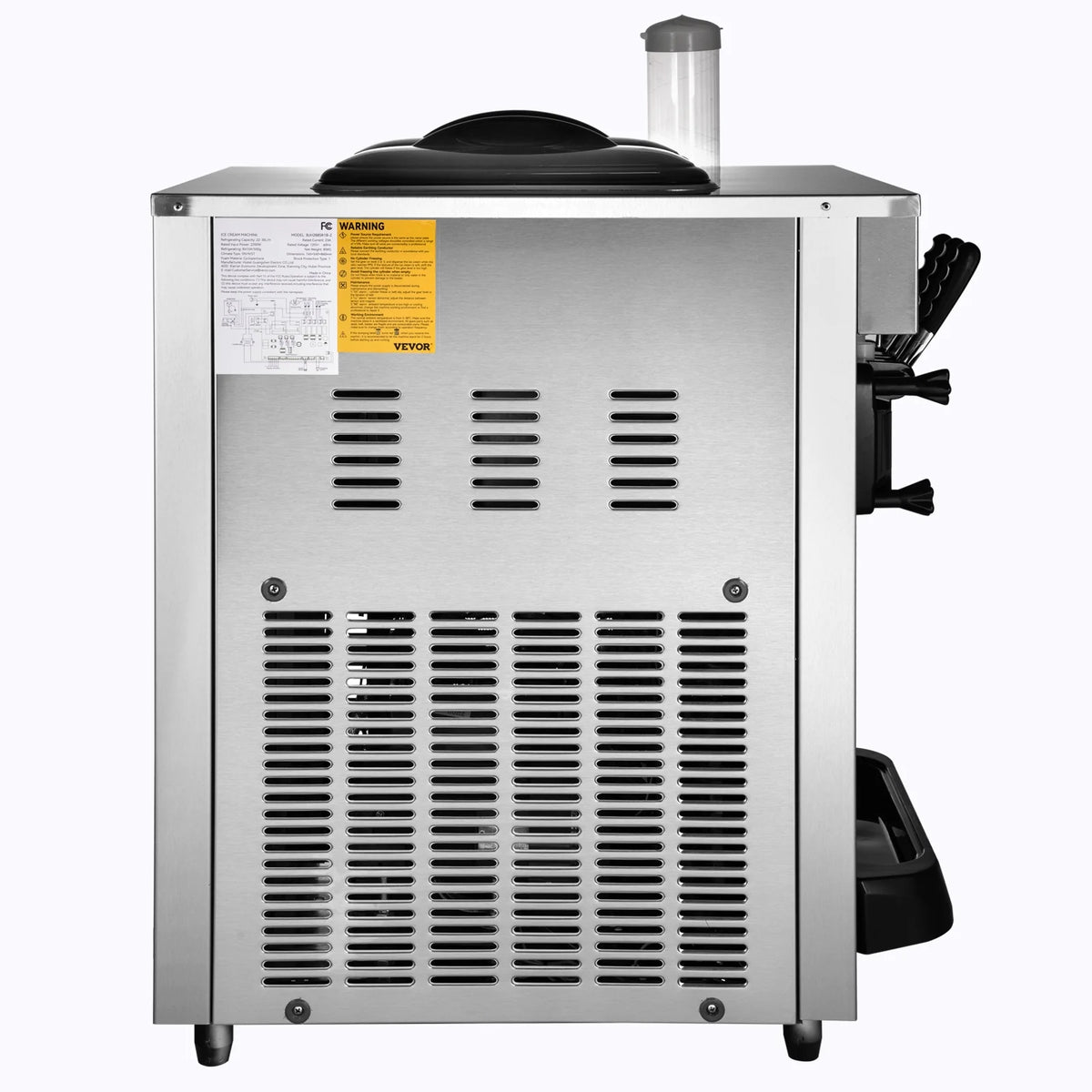 BENTISM Commercial Ice Cream Maker, 22-30L/H Yield, 2200W Countertop Soft Serve Machine w/ 2x6L Hopper 2L