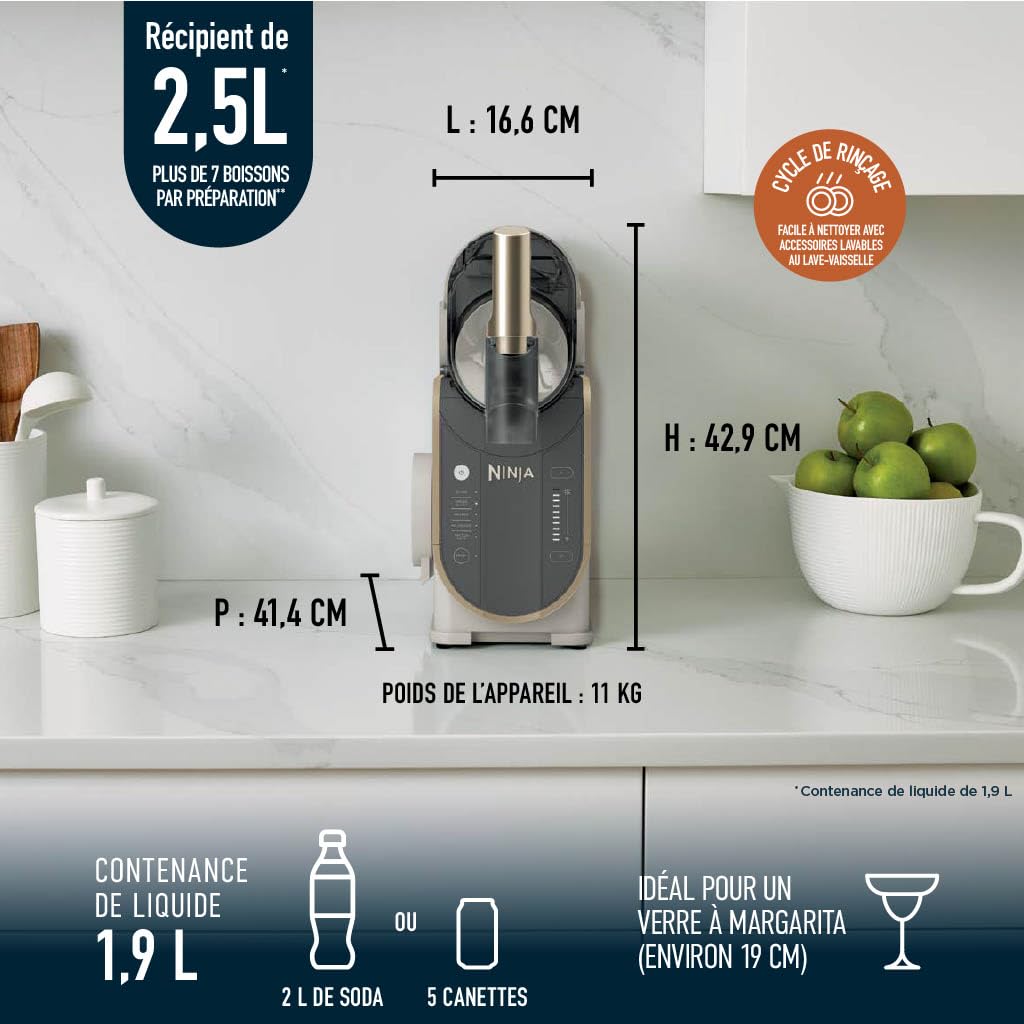 Ninja SLUSHi Machine à granités, Sans glace ni préparation FS301EUSTGD