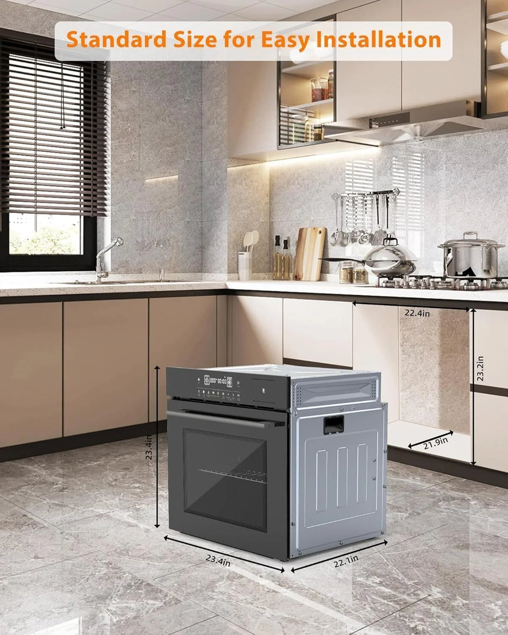 24" Single Wall Ovens, with 2.5 Cu.ft., 3000W 240V