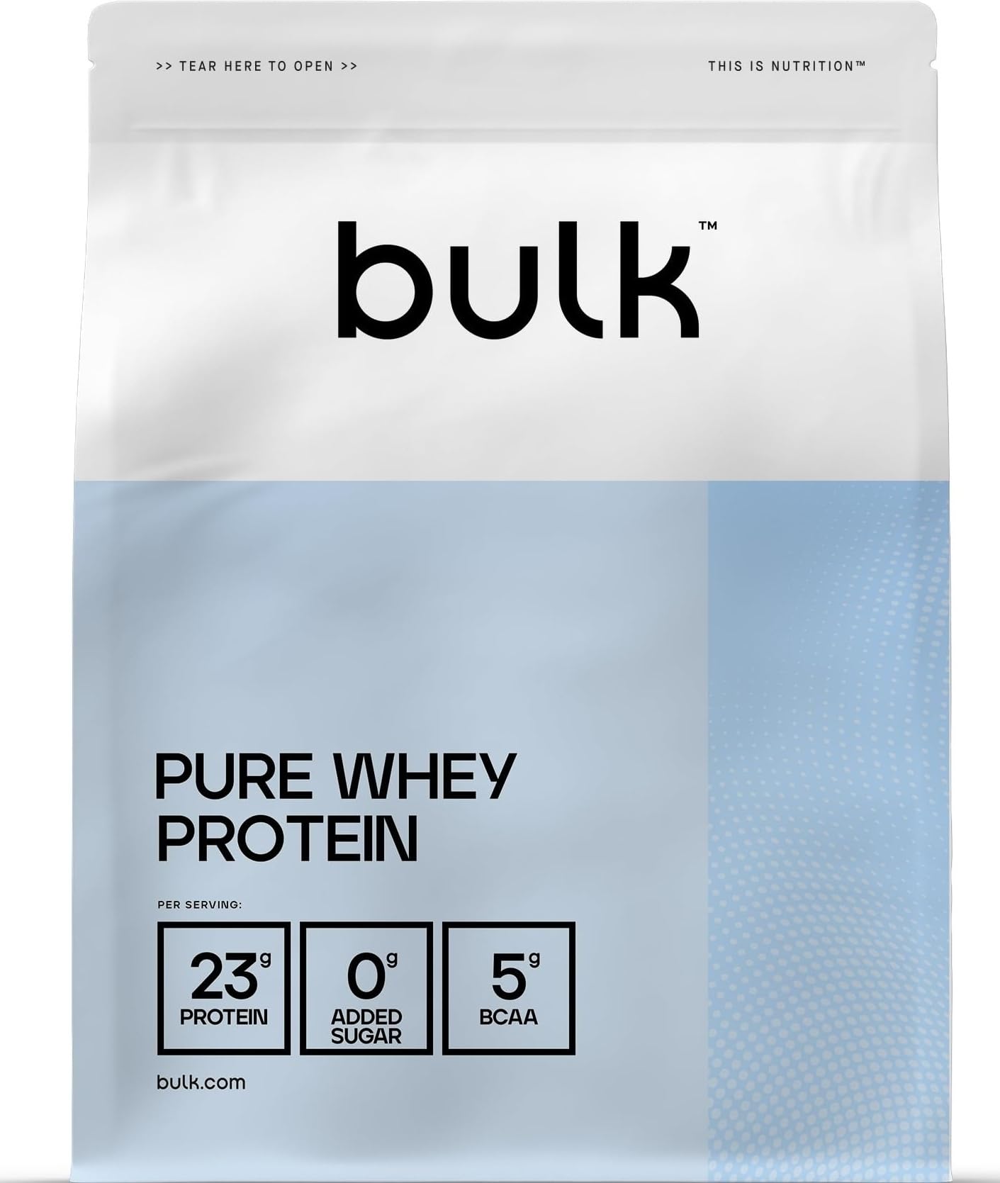 Bulk Pure Whey Protéine en Poudre, Vanille, 23g Protéines 5g BCAA portion, Shake de Whey, Faible en sucre, Favorise la croissance la récupération musculaires, Mélange facile, 1kg