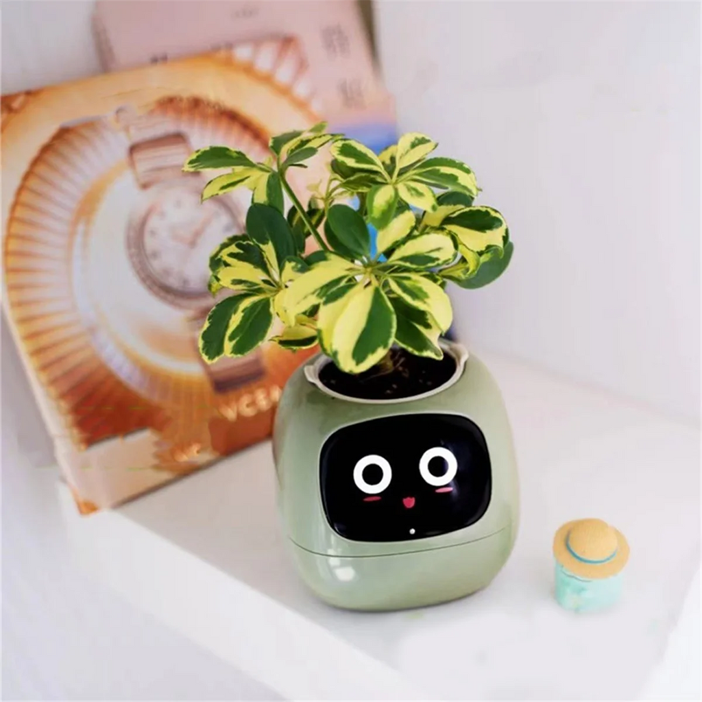IntelligentFlowerpot Plant Robot Plant Maintenance Customization Smart Robot Rich Expression Interaction CompanionGift,A