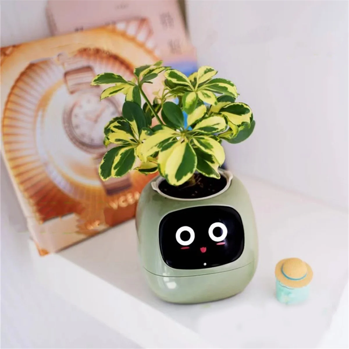 IntelligentFlowerpot Plant Robot Plant Maintenance Customization Smart Robot Rich Expression Interaction CompanionGift,A