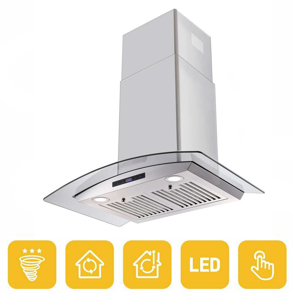 Joeaonz 30-Inch Wall Mount Range Hood with 3-Speed Ventilation and Dishwasher-Safe Filters, 700 CFM, 120V