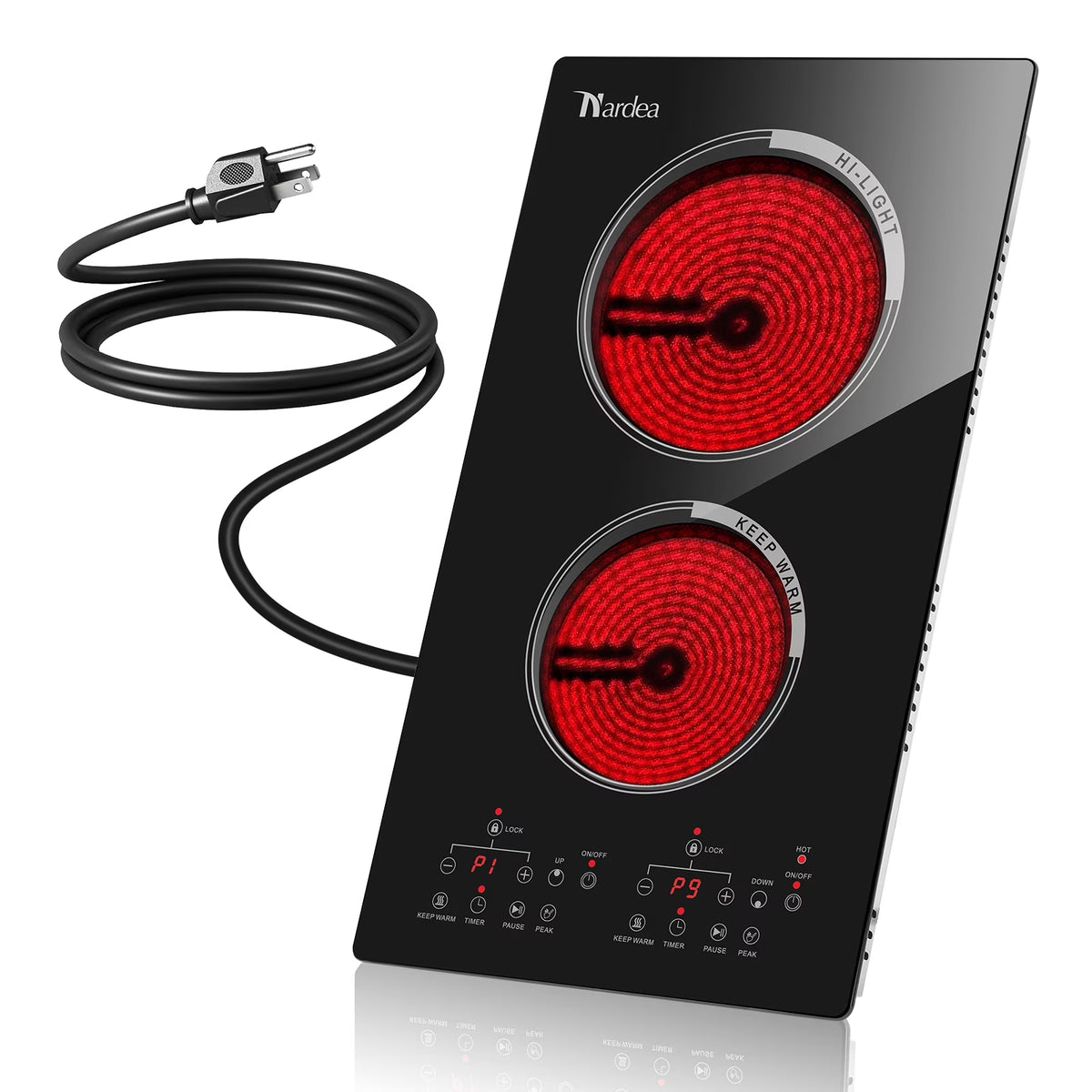Nardea Two Burner Electric Cooktop 110V Plug in