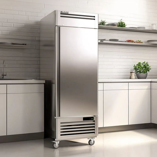 "COOLSKI 27"" W Commercial Freezer, 19.32 Cu.ft Single Solid Door Stainless Steel Storage Freezer"