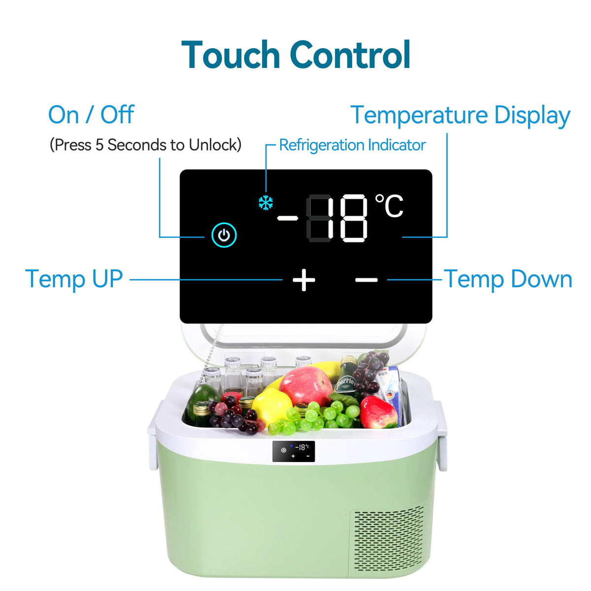 Portable Fridge 19 QT(18 Liter) 12 Volt Fridge Car Freezer Compressor Cooler 12/24V DC 110��240V AC for Camping Truck RV Boat & Home Use -18��~+15��