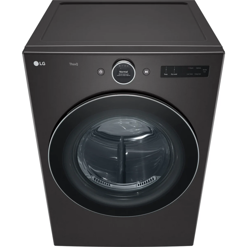 LG DLEX6700B 7.4 Cu. Ft. Black Steel Stackable Front Load Smart Electric Dryer with TurboSteam