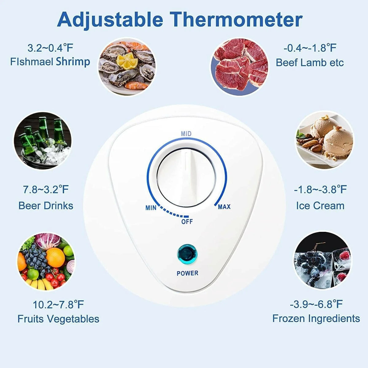 SMAD 5 Cu ft Chest Freezer Removable Baskets Free-Standing Top Open Door Deep Freezer, White