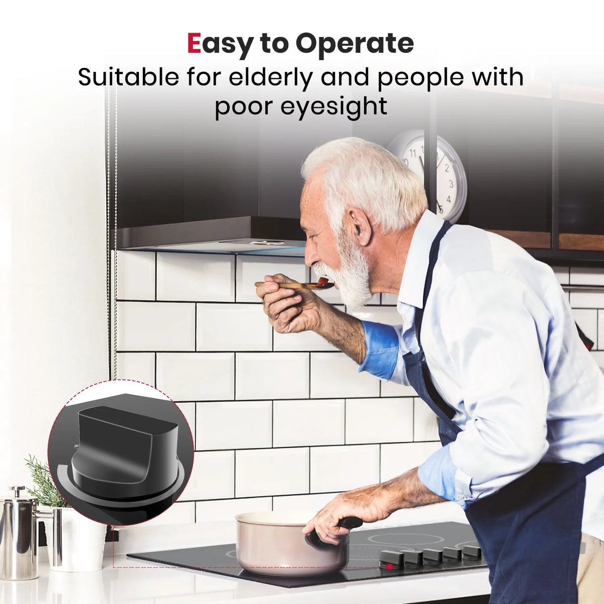 Gasland Chef 5 Burner Ceramic Cooktop,Mechanical Knob Control Electric Stove Top,240V