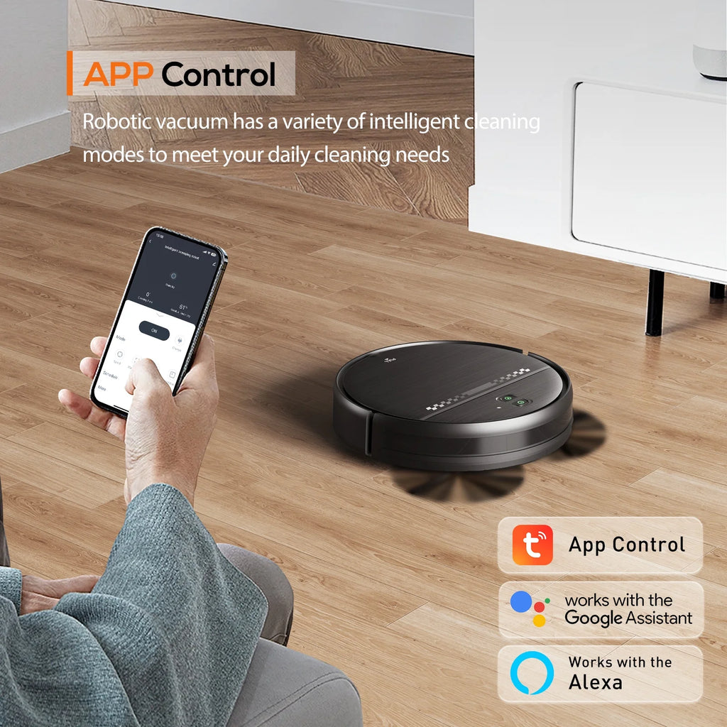 GOOVI Robot Vacuum Cleaner, Robot Vacuum Mop Combo, With Alexa/WiFi/App Connection, for Pet Hair, Hard Floor