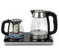 Electric Tea Maker Samovar, 1.7L Glass Kettle & 1.2L Teapot Set - Stainless Steel, Cordless, Keep Warm, 360° Swivel, Auto Shut-Off, LED Indicator