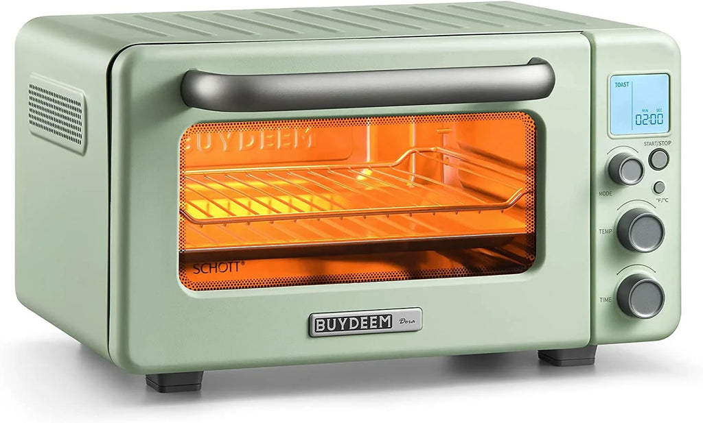BUYDEEM 7-in-1 Digital Air Fryer Countertop Toaster Oven, 11QT, Mint Green