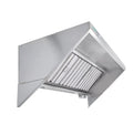 HOODMART 4�� Concession Trailer Hood for Food Truck | UL and NSF Listed | Commercial Range Hood with Baffle Style Filters and Grease Cup | Stainless Steel Kitchen Equipment