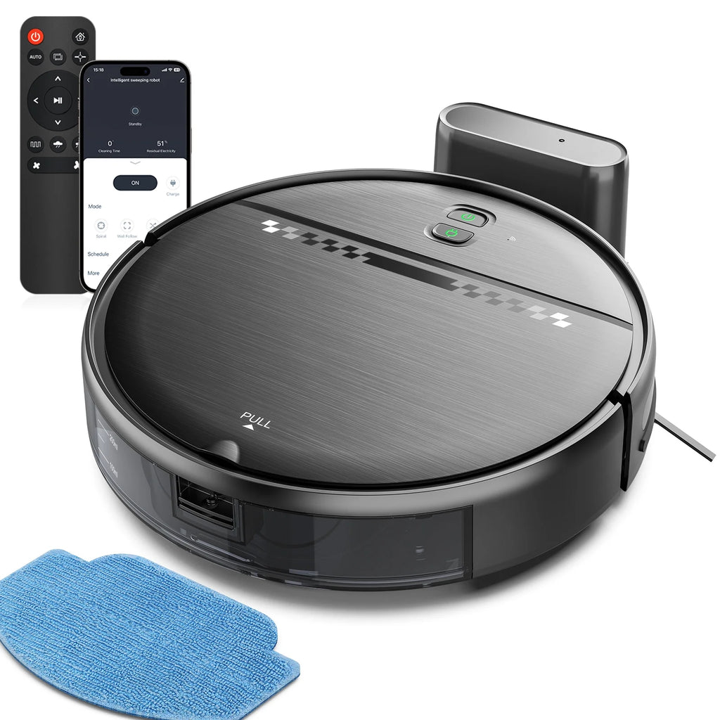 GOOVI Robot Vacuum Cleaner, Robot Vacuum Mop Combo, With Alexa/WiFi/App Connection, for Pet Hair, Hard Floor
