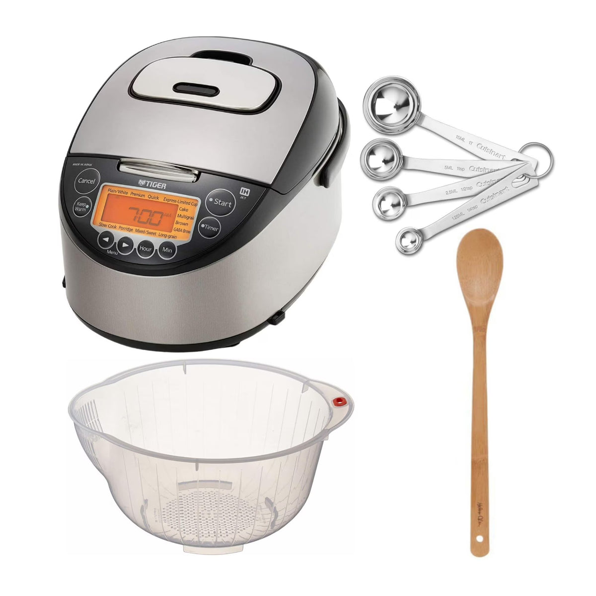 Tiger JKT-D18U 10-Cup Induction Heating Rice Cooker with Washing Bowl, Spoon and Measuring Spoons