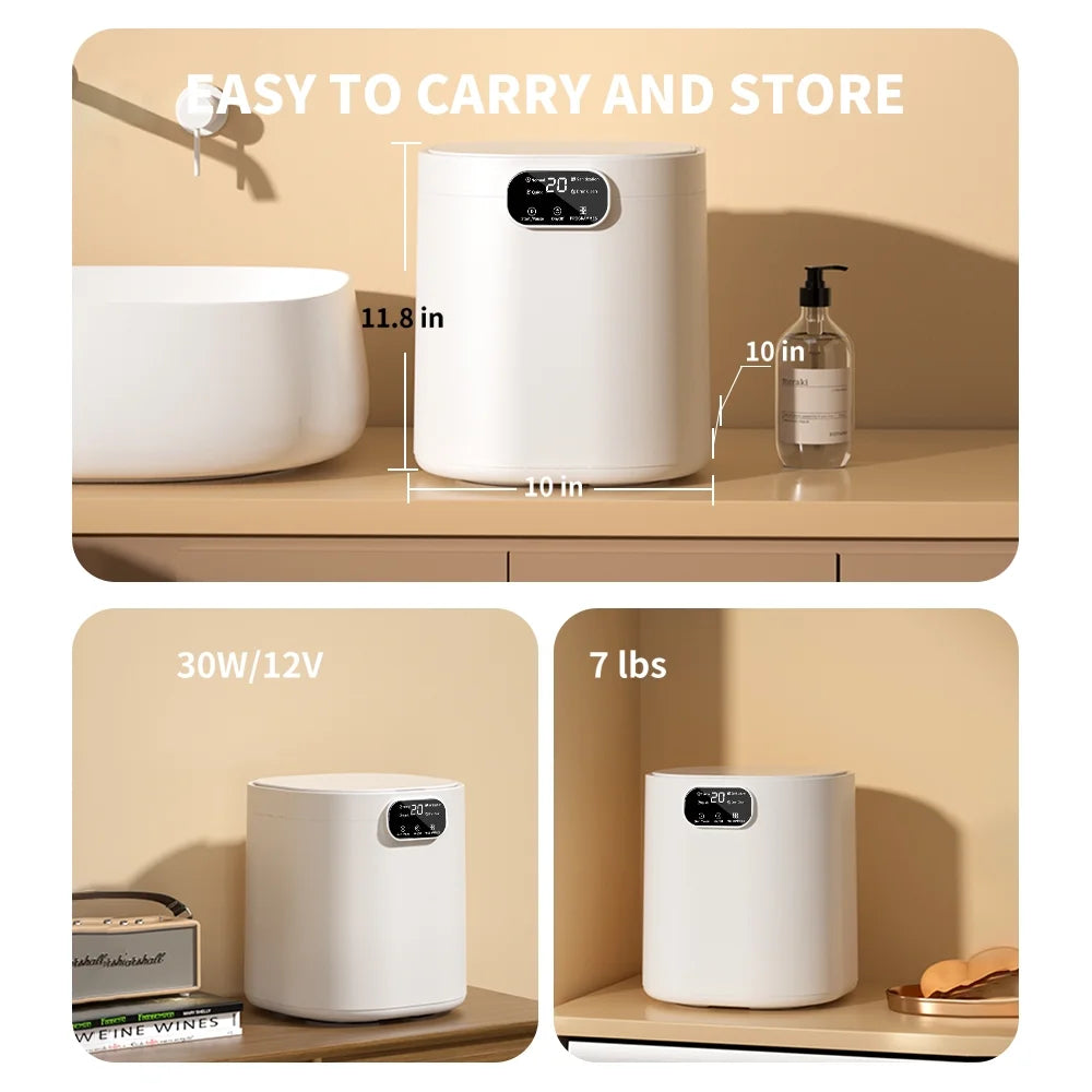 SIMATE Portable Washing Machine, Full Automatic Mini Washer with Spin Function, Compact Laundry Machine for Underwear, Socks, Baby Clothes, 30W, 7L