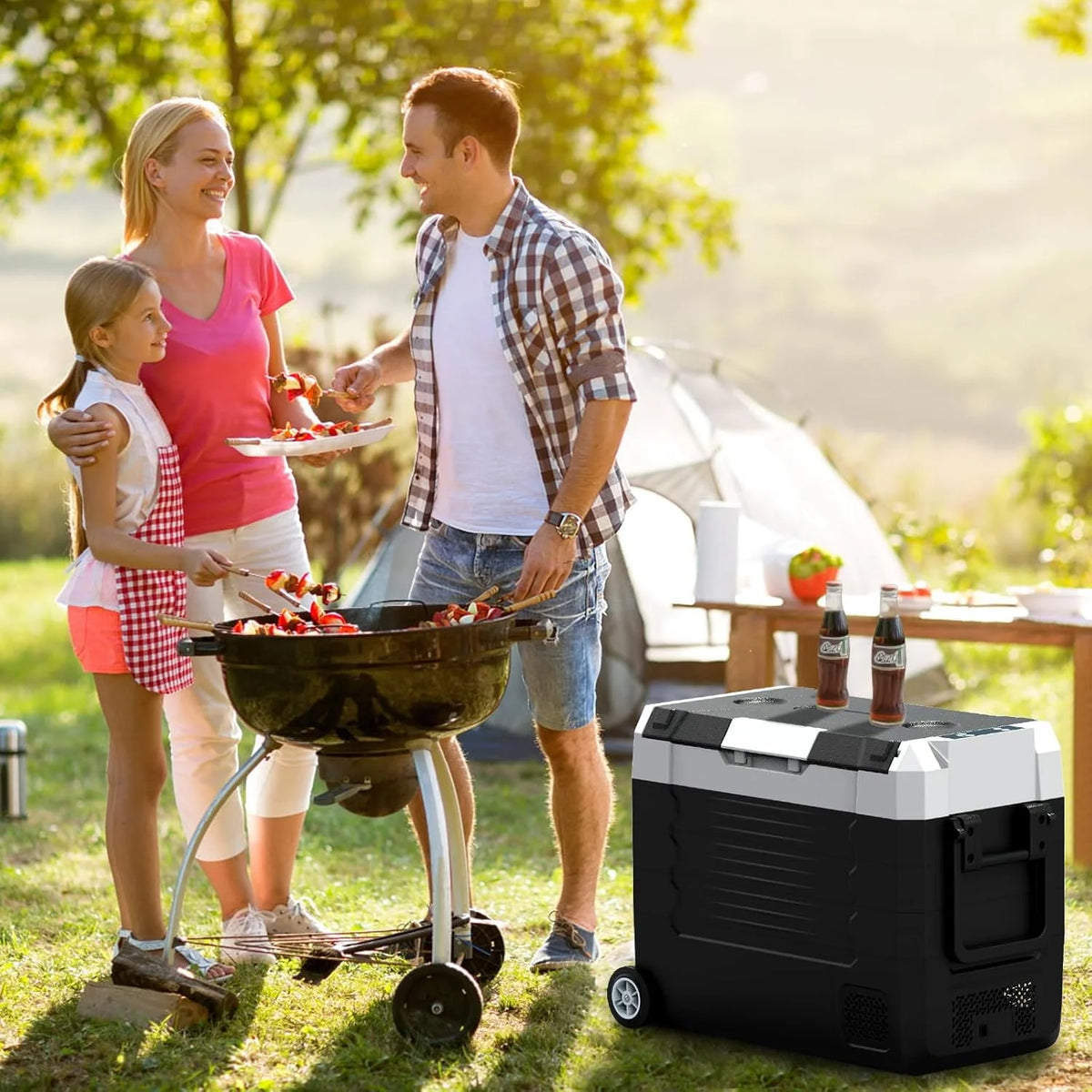 12 Volt Car Refrigerator, 37QT Portable Fridge Freezer(-4�H~68�H), Compressor Cooler 12/24V DC and 110~240 AC for Truck Van RV Camper SUV Travel Camping Road Trips