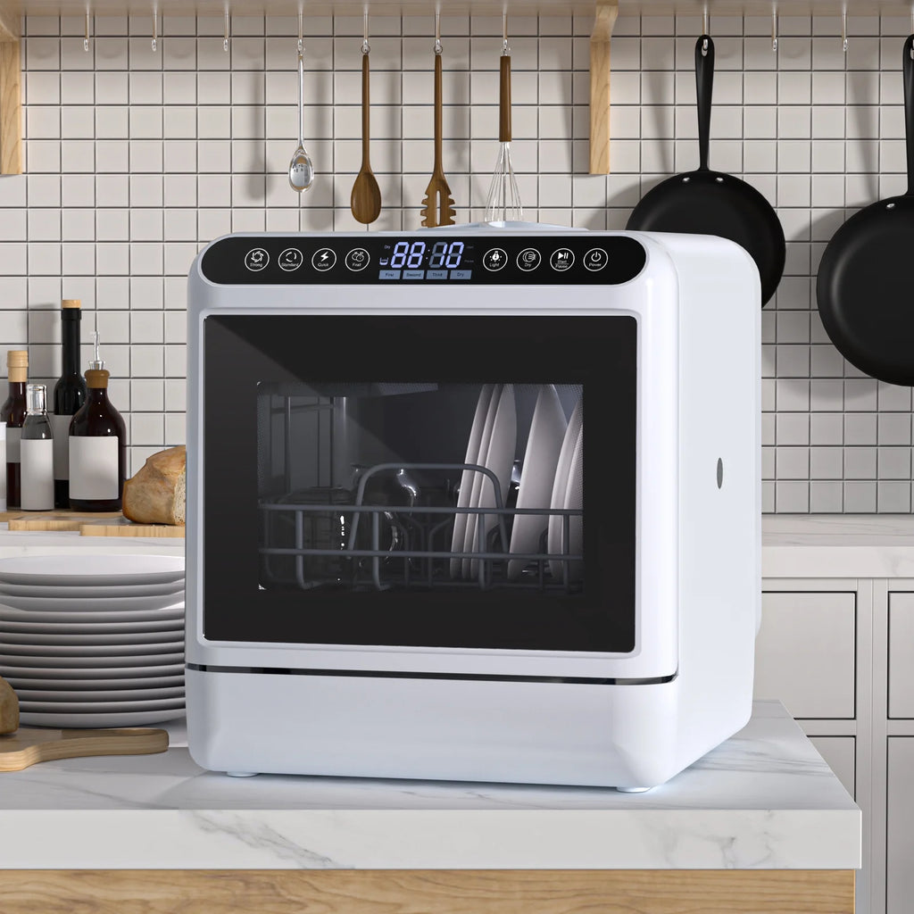 Leadrop Portable Countertop Dishwasher, 2-Tier Rack Mini Dishwasher with 5L Water Tank Multifunctional Dish washer with 5 Place Settings, 3-Spray Arm and Air-Dry Function