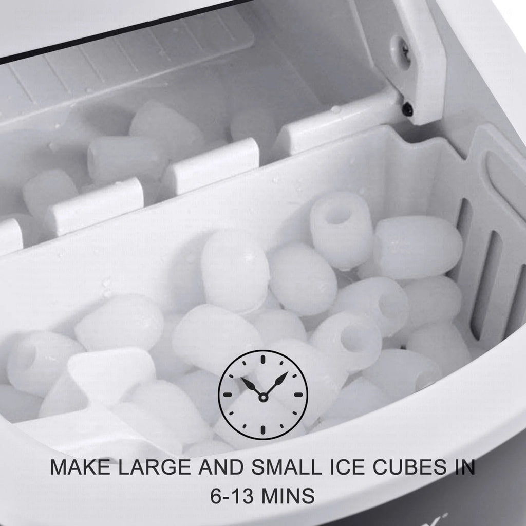 Costway Silver Portable Compact Electric Ice Maker Machine Mini Cube 26lb/Day