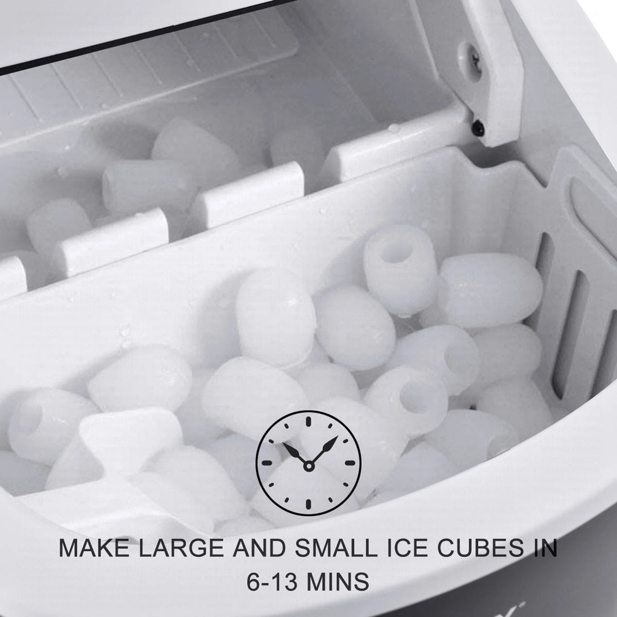 Costway Silver Portable Compact Electric Ice Maker Machine Mini Cube 26lb/Day