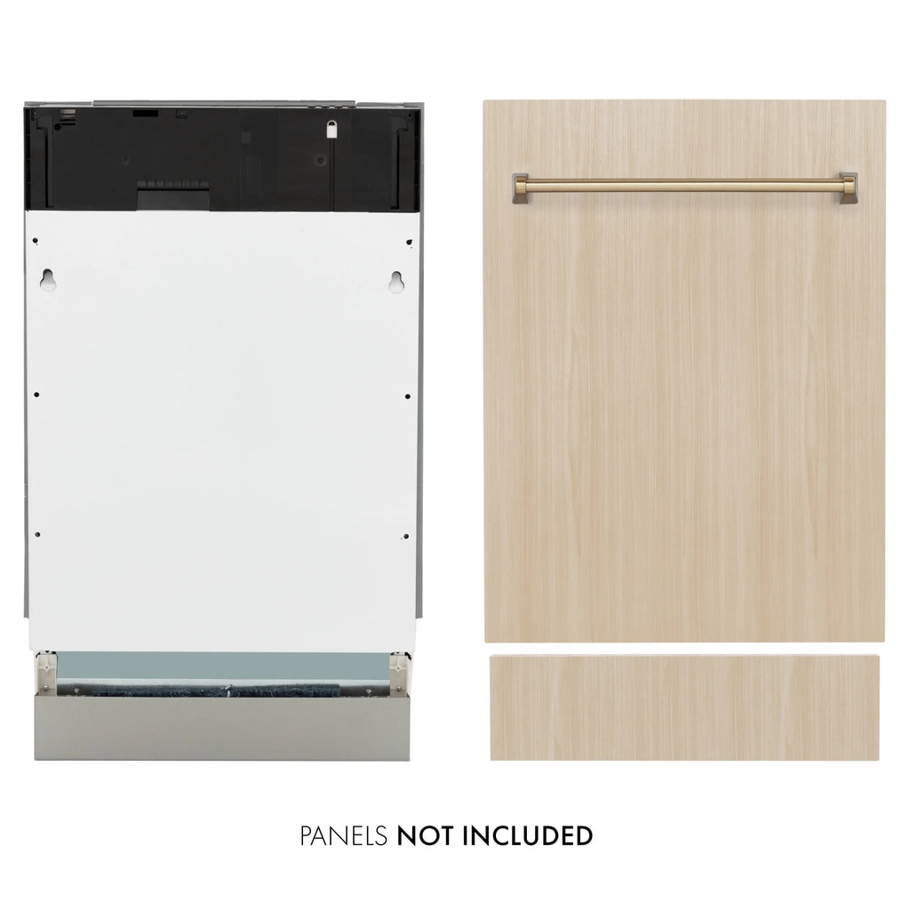 Zline Dwvz-18-Cb 18" Wide 10 Place Setting Built-In Panel Ready Top Control Dishwasher -