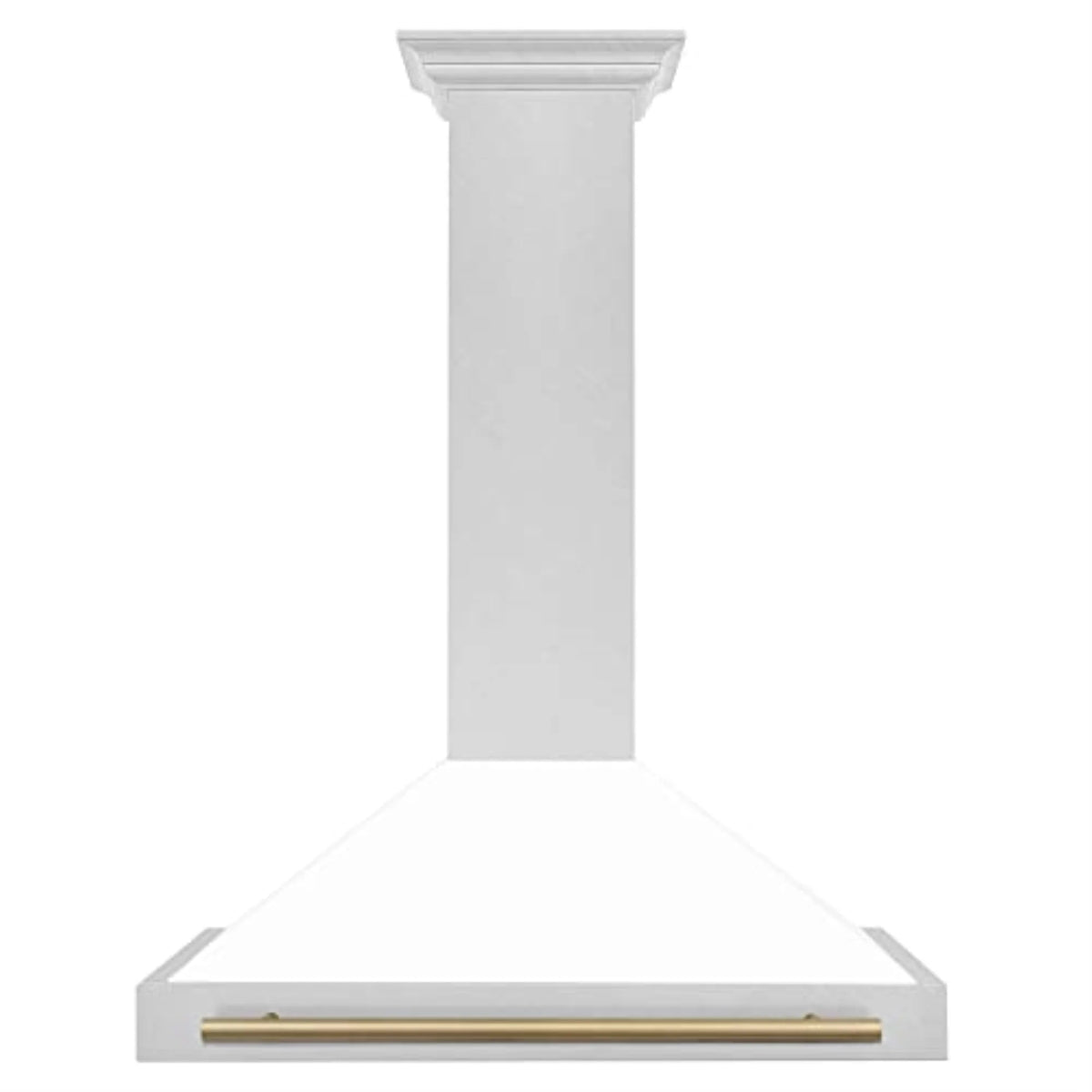 ZLINE 36" Autograph Edition DuraSnow Stainless Steel Range Hood with White Matte Shell and Gold Handle