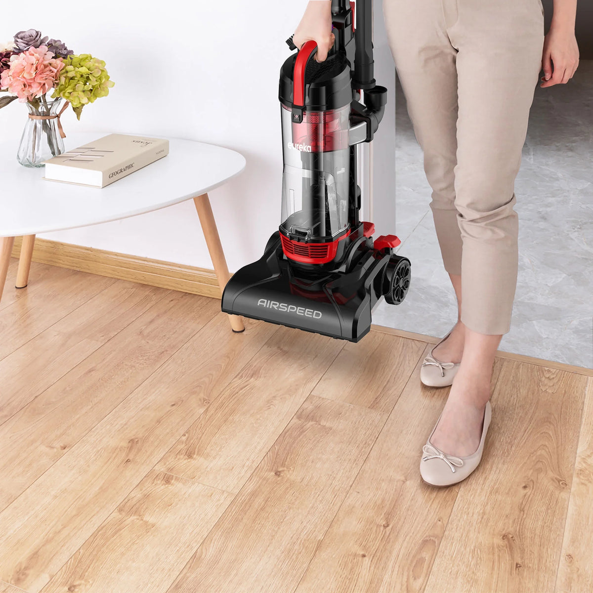 Eureka Air Speed Compact Bagless Upright Carpet & Hard-Floor Vacuum Cleaner, NEU102, Red, New