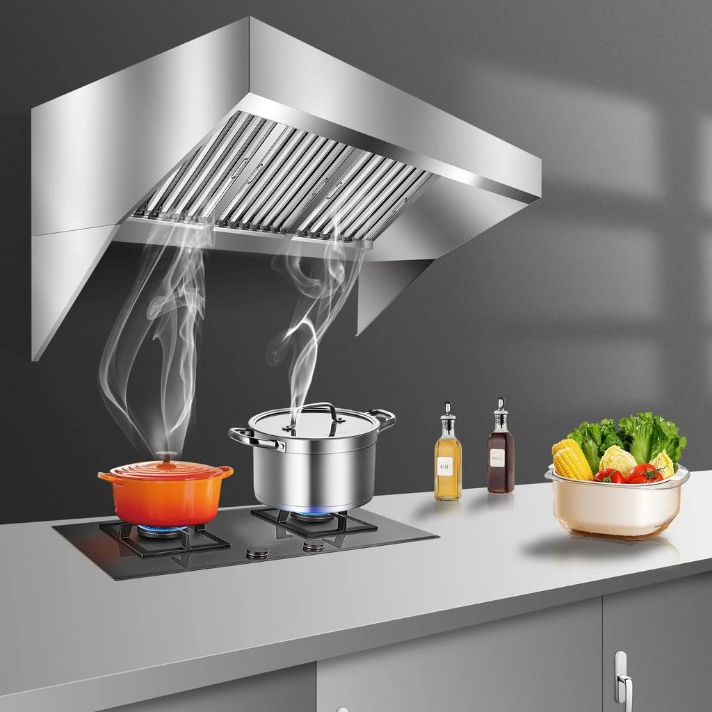 Aoile Commercial Exhaust Hood, 94.48" Rust Resistant Wall Mount Range Hood
