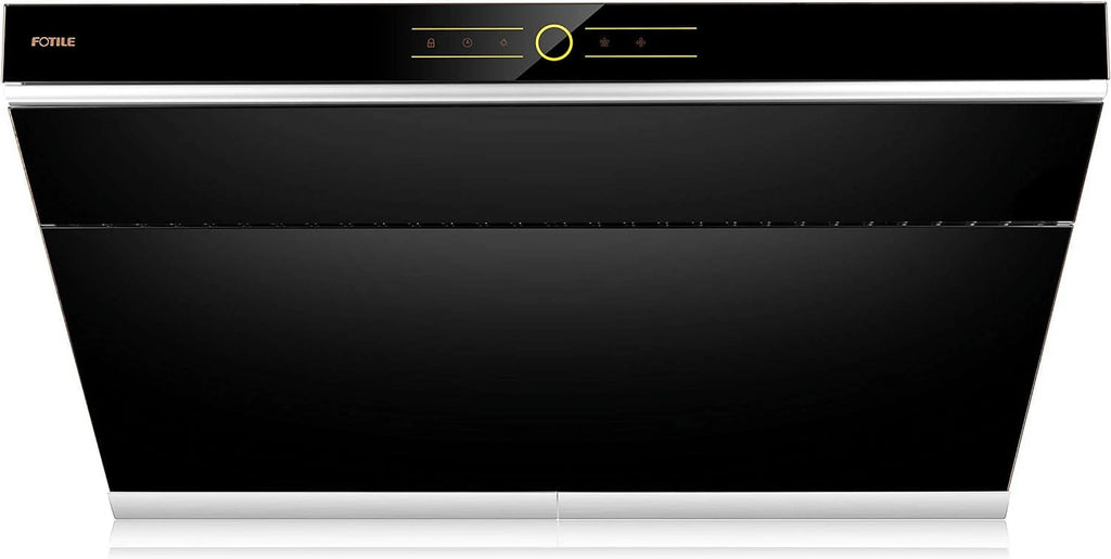 FOTILE JQG9001 Slant Vent Series 36" 850 CFM Under Cabinet or Wall Mount Range Hood with 2 LED lights and Touchscreen in Onyx Black Tempered Glass