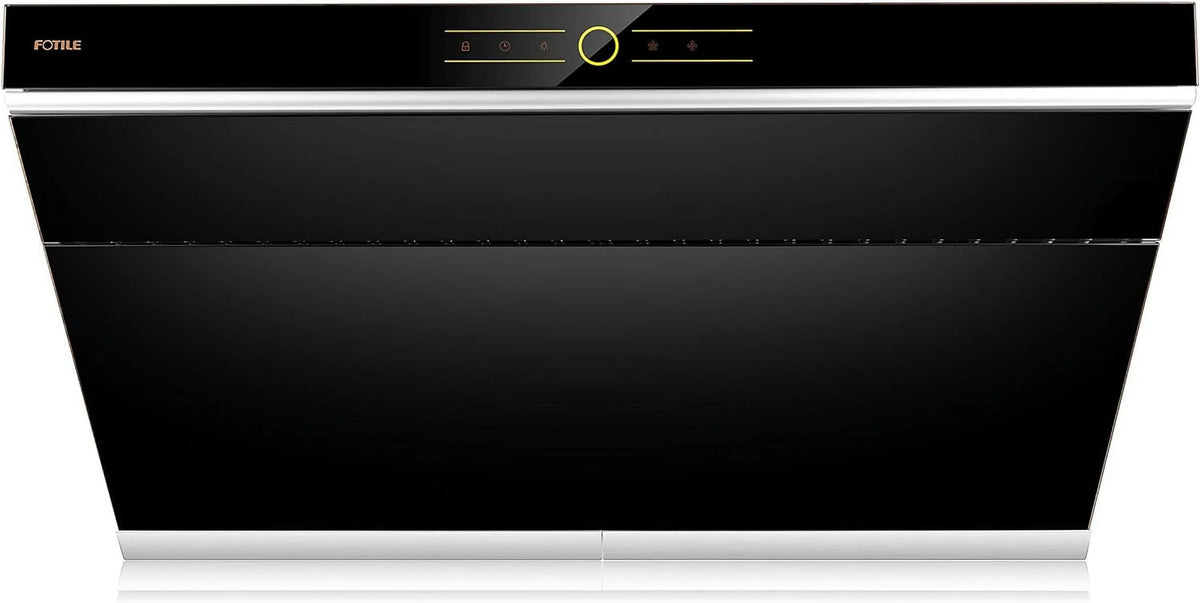 FOTILE JQG9001 Slant Vent Series 36" 850 CFM Under Cabinet or Wall Mount Range Hood with 2 LED lights and Touchscreen in Onyx Black Tempered Glass