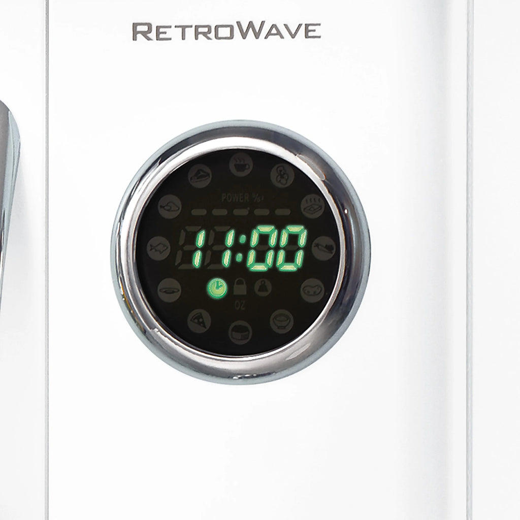 Nostalgia Retro Microwave for Countertop 0.9 cu ft Vintage Microwave, Ivory