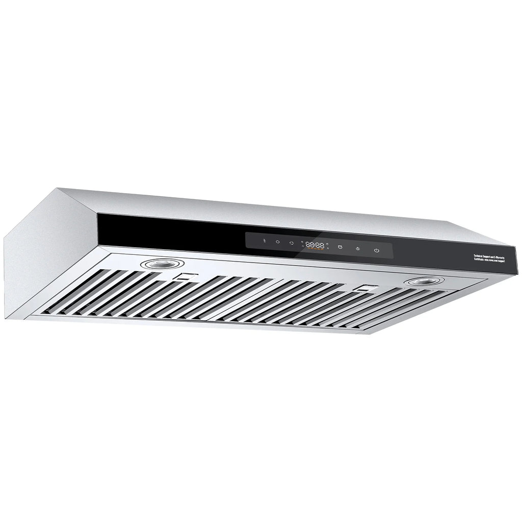 KFFKFF 30 Inch Under Cabinet Range Hood, Kitchen Exhaust System, 900CFM Dual Engine Stainless Steel Cooker Hood, Equipped with Gesture and Touch Interface, LED Illumination