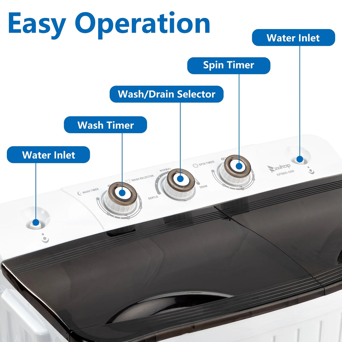 UbesGoo Compact Twin Tub Portable Mini Washing Machine 20lbs Total Washing Machine W/Drain Pump