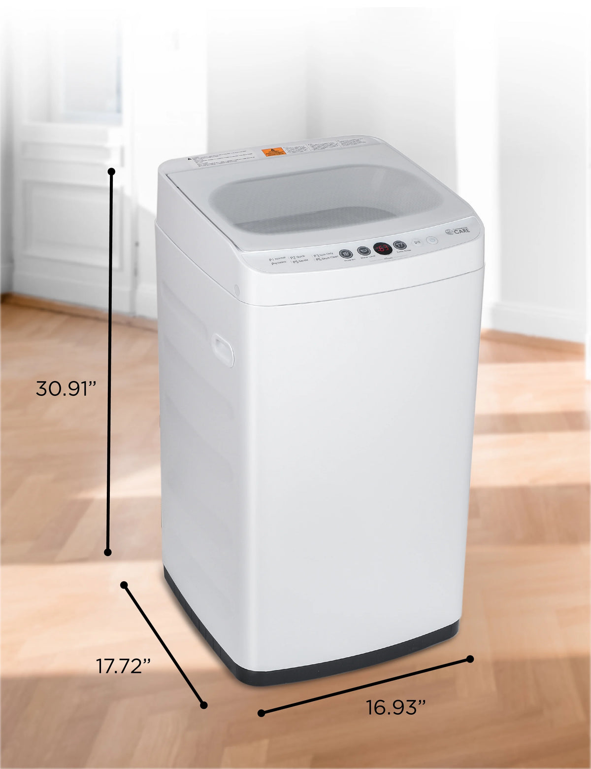 Commercial Care 0.9 Cu. Ft. Portable Washing Machine, Compact Washing Machine with 6 Wash Cycles, White