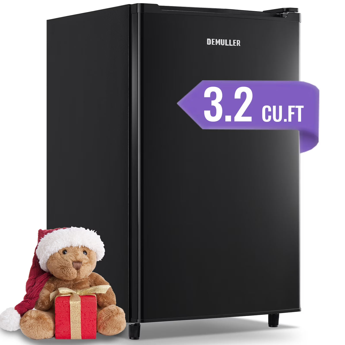 DEMULLER Upright Freezer 3.2 Cu. ft Front Door Freezer Compact Adjustable Thermostat Silver
