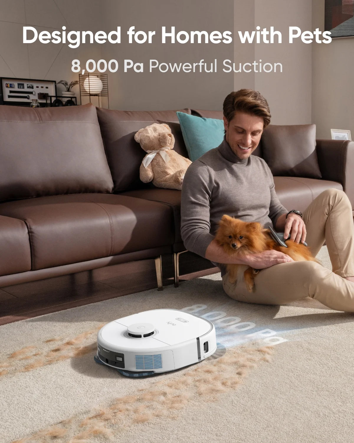 eufy X10 Pro Omni Robot Vacuum and Mop with 8,000 Pa Suction, Dual Mops with 12 mm Auto-Lift and Carpet Detection, AI Obstacle Avoidance, Auto Mop Washing, Auto Drying, Self-Emptying, Self-Refilling