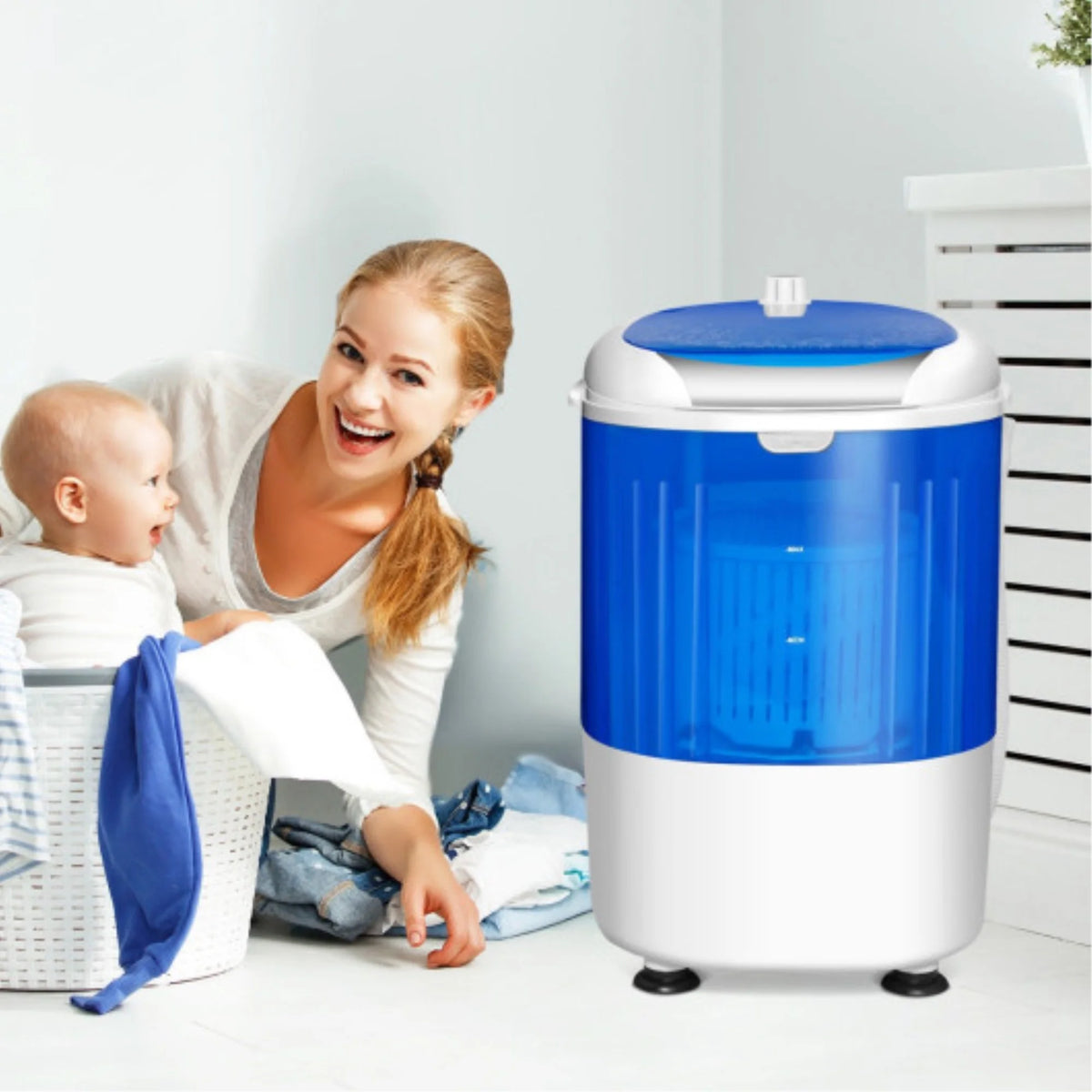 Compact 5.5lbs Washing Machine & Dryer Combo with Powerful Motor