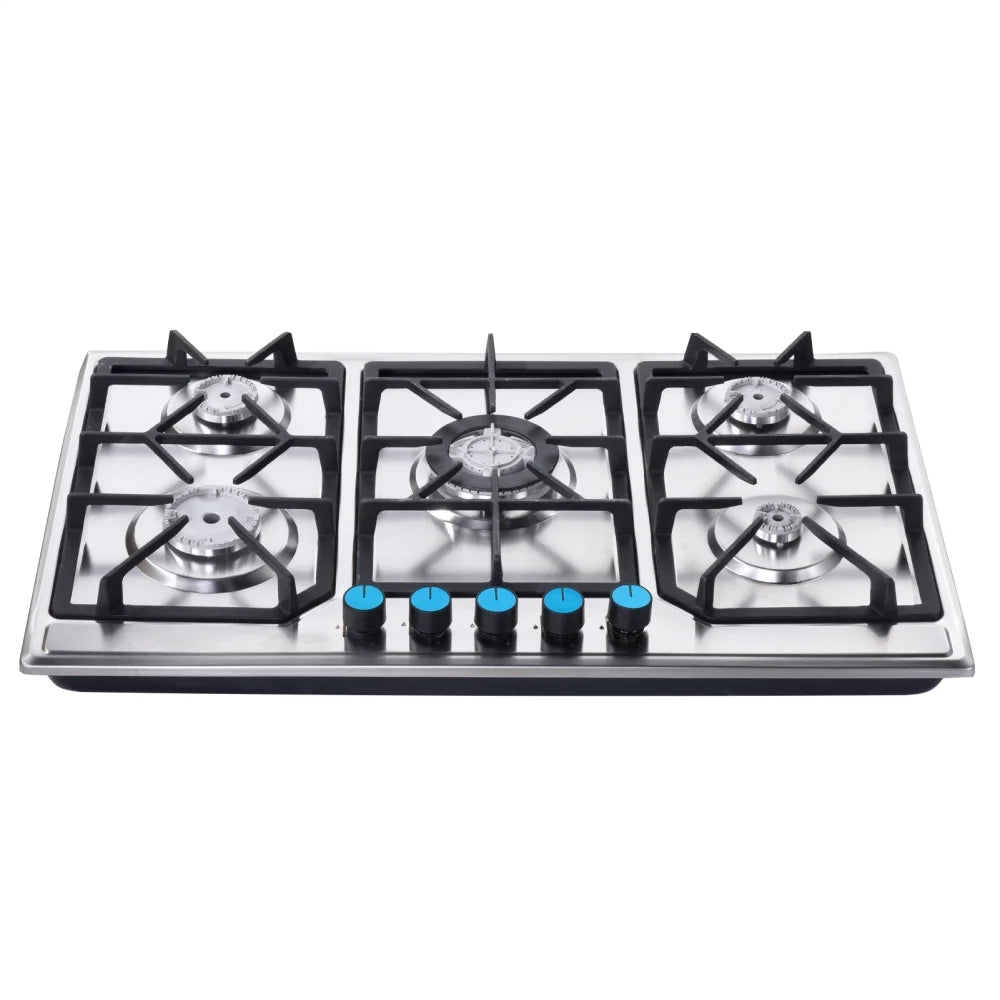 Tohu Stainless Steel Stove 3.3kW 5-Burner Closed Chassis Propane Cooktop for Outdoor/Indoor Cooking