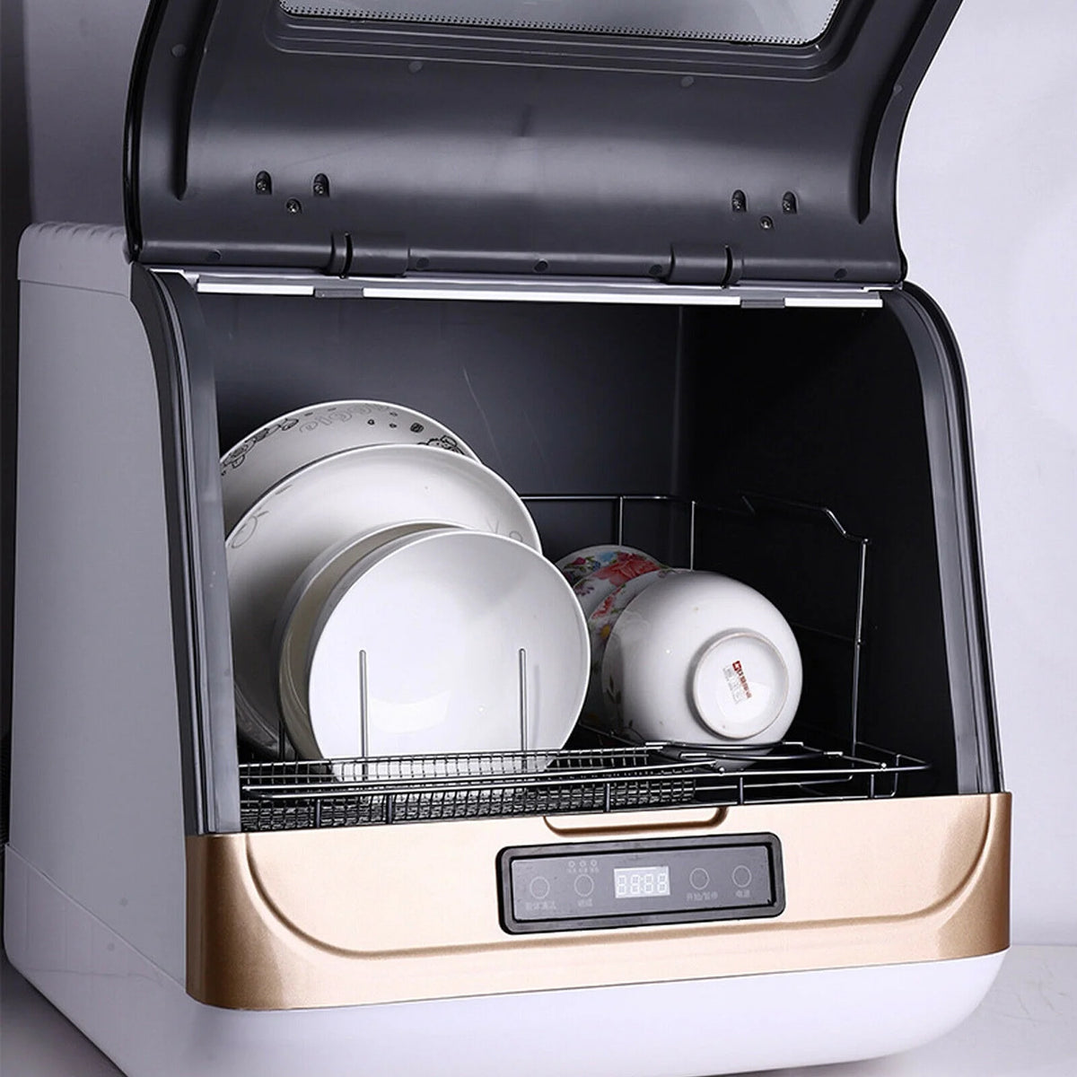 Portable Countertop Dishwasher W/Steam& Air-dry Function, 4 Washing Programs, 360° Streak-free Deep Cleaning for Home Apartments& Rvs (12-20pc Once)