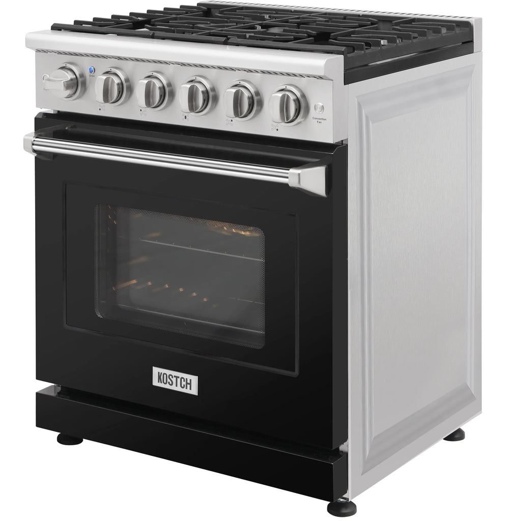 KOSTCH 30-in 5 burners 4.55-cu ft Convection Oven Freestanding Liquid Propane Gas Range ( Stainless steel )