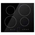 Empava 24" Electric Stove Induction Cooktop with 4 Power Boost Burners Smooth Surface Vitro Ceramic Glass in Black
