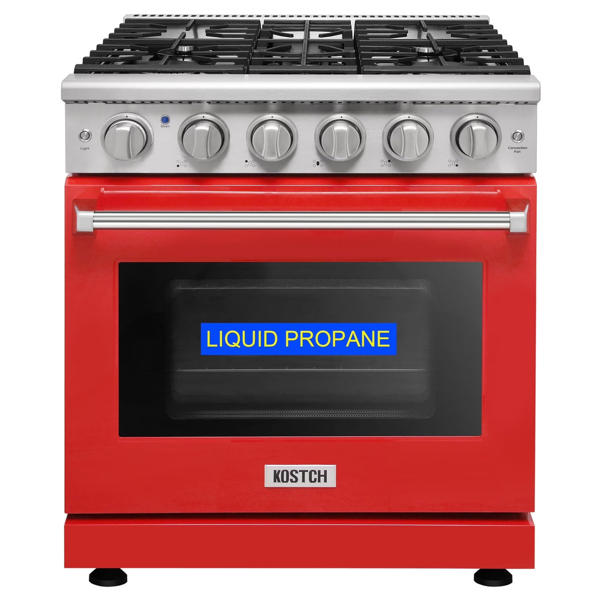 KOSTCH 30-in 5 burners 4.55-cu ft Convection Oven Freestanding Liquid Propane Gas Range ( Stainless steel )