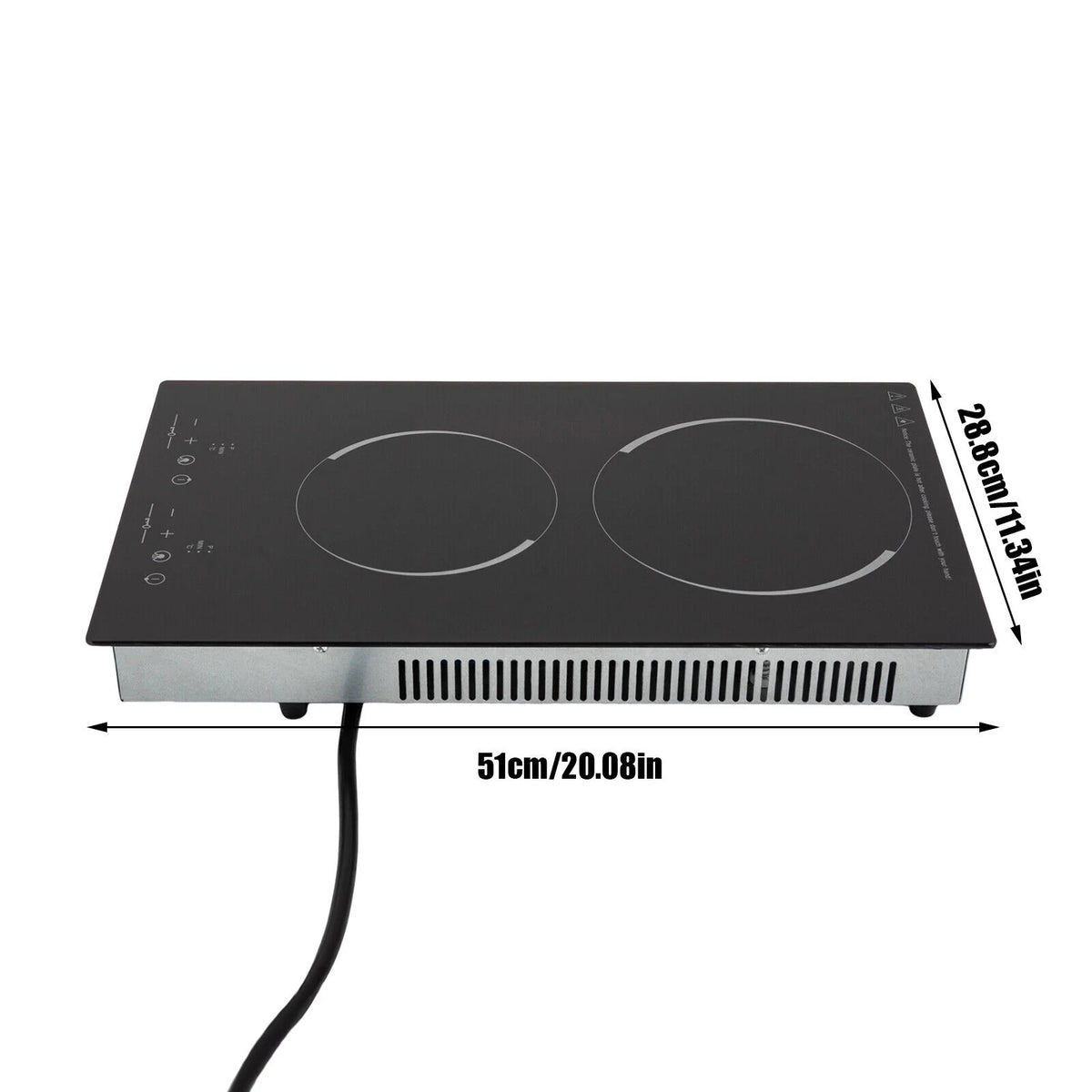 Miumaeov Commercial Electric Ceramic Cooktop 2 Burners Cooking Stove Touch Control Cooker 1500W 140-482?��F